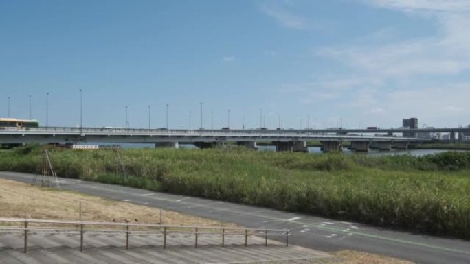 东京荒川河床景观2022 8月