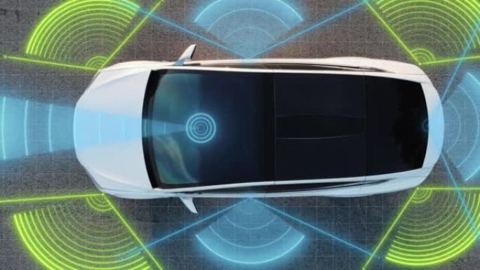 自动驾驶汽车技术，雷达，360，传感器，摄像头，激光。人工智能对道路进行数字化和分析。传感器扫描前方