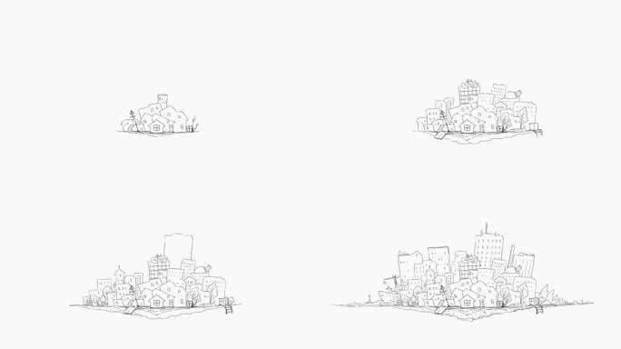 城市发展绘制动画