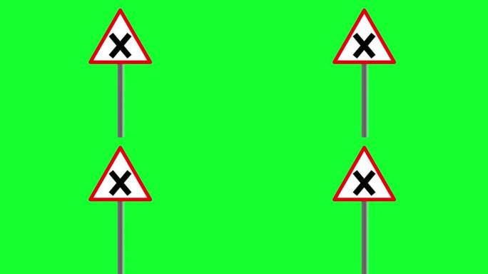 4k分辨率视频。交通标志。绿色背景。绿屏。4k分辨率绿屏交通标志。左。右。返回。飞机。标志。安全。