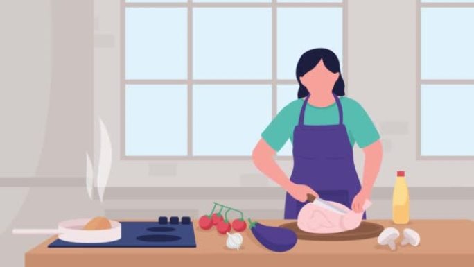 Animated chef teacher illustration