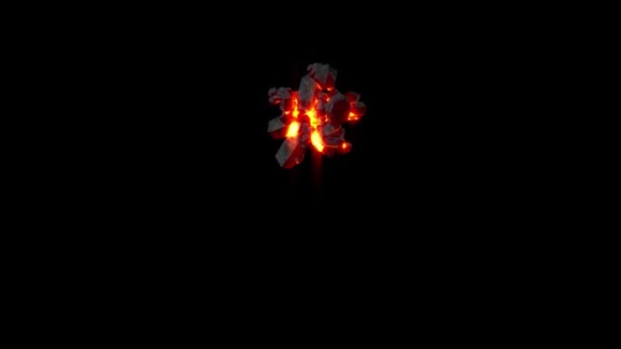 水晶字体-闪亮的黑暗岩浆岩星号，孤立循环视频