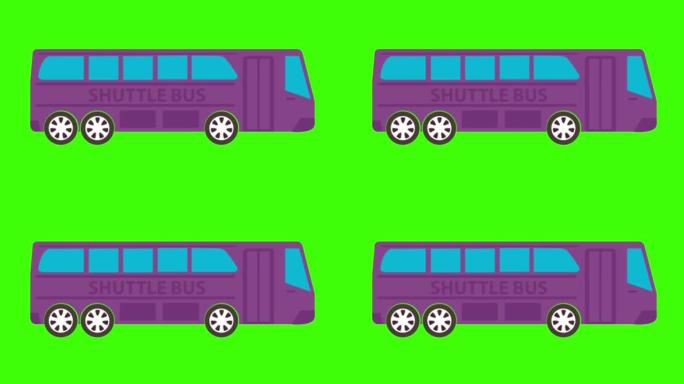 绿色屏幕上公交车图标的动画