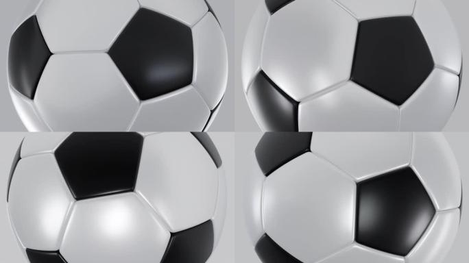 特写旋转白黑足球球循环动画背景