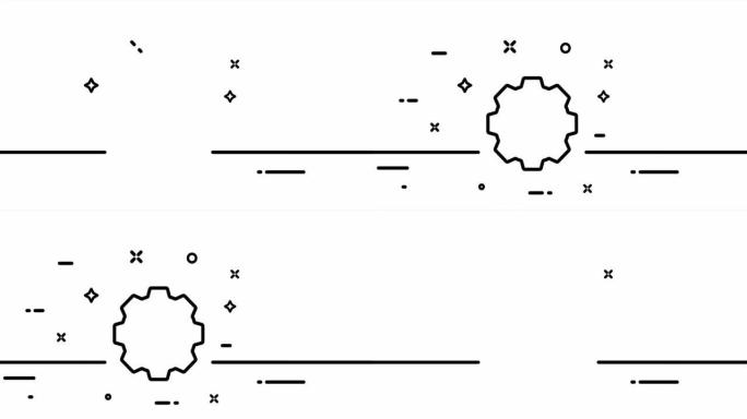 齿轮。机构，轮，构造，建造，装置，机械，发动机，技术。施工概念。一个线条画动画。运动设计。动画技术标