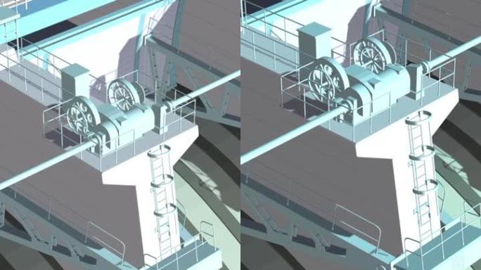 垂直视频动画-带闸门的大型大坝的特写