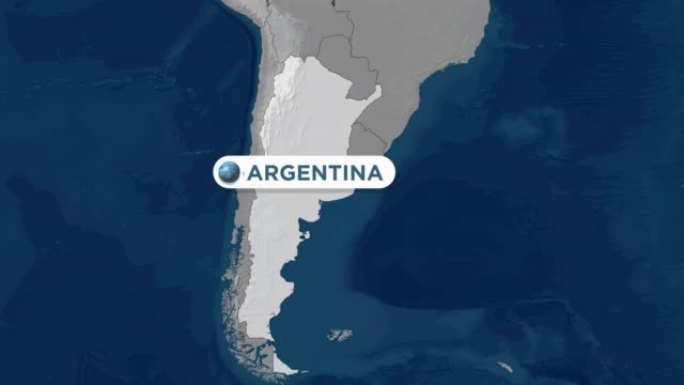 世界地图上的阿根廷