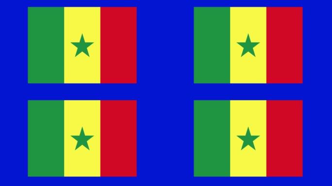 带有蓝屏的塞内加尔国旗图标