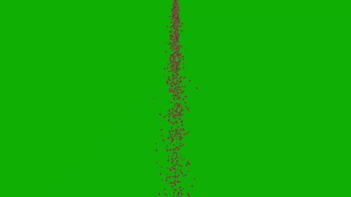 绿色屏幕背景的掉落碎片粒子运动图形