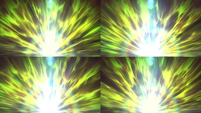 绿光爆裂火花隧道粒子动画