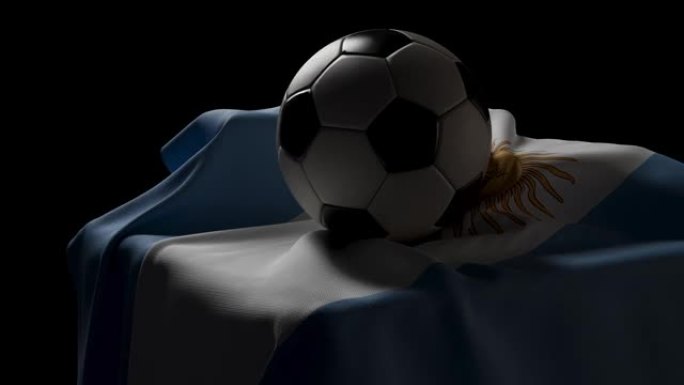 足球阿根廷国旗和灯光动画