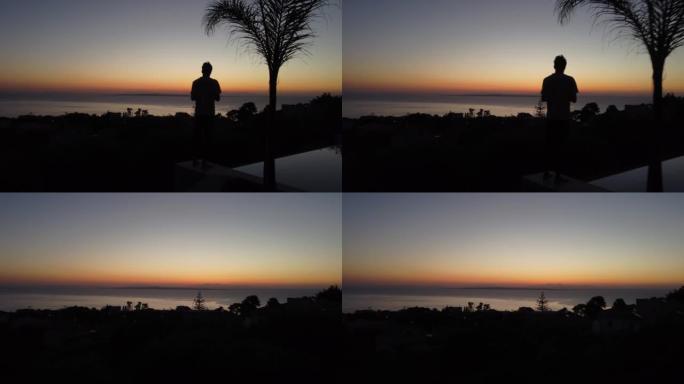 清晨在扎金索斯拍摄的日出dronevideo
