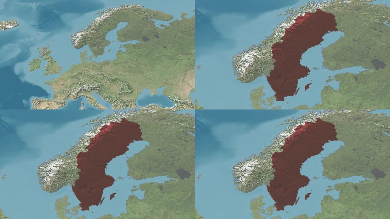 瑞典在没有文字的情况下放大世界地图