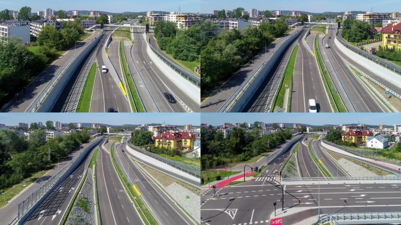 波兰克拉科夫有隧道的新城市高速公路