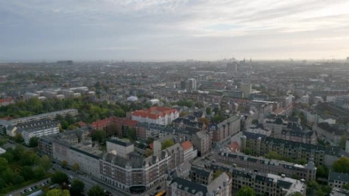 丹麦哥本哈根空中拍摄城市景观