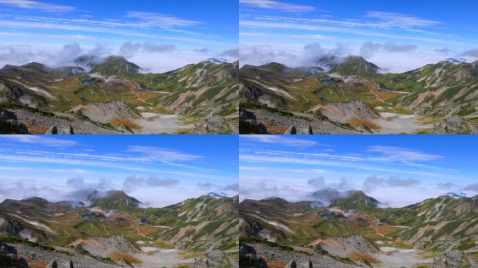 富山县初秋的武罗道风景，立山黑部高山路线