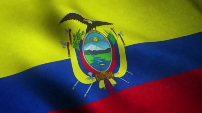挥舞着的厄瓜多尔国旗的数字3D渲染