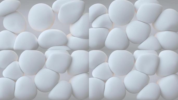 白色软球3D渲染动画
