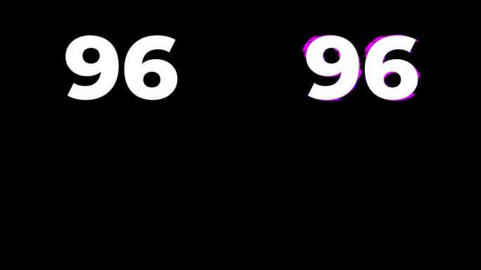 96号。旧干扰屏幕上的毛刺文本动画效果。4k视频