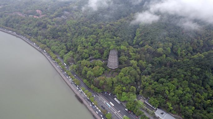 【合集】水墨六和塔  云雾六和塔