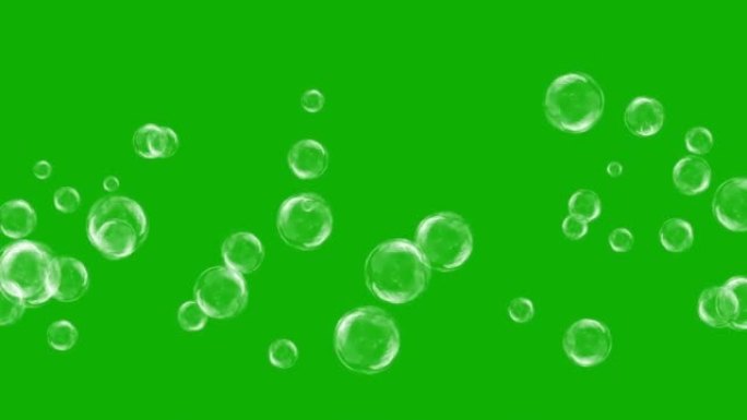 绿屏背景移动肥皂泡运动图形