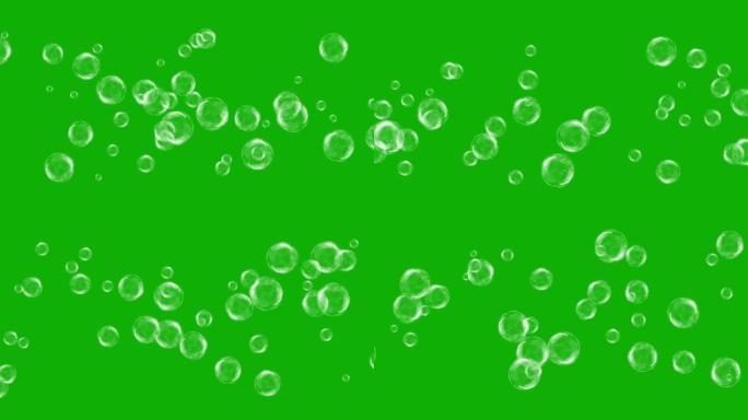 绿屏背景移动肥皂泡运动图形