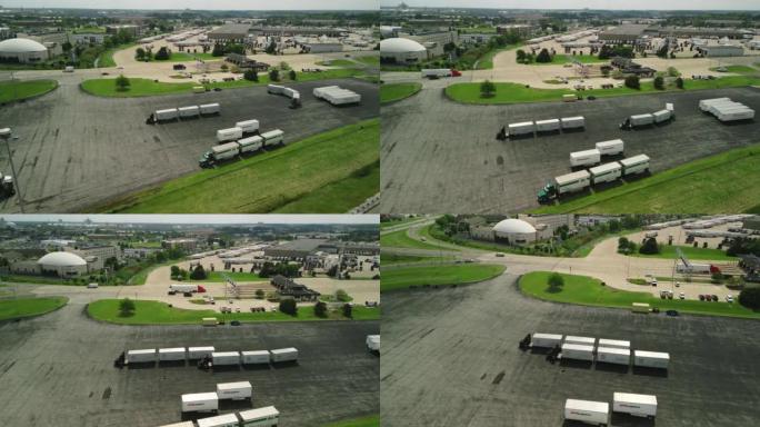 无人机配货仓库的俯视图。卡车送货。托莱多哦。美国2022年9月19日