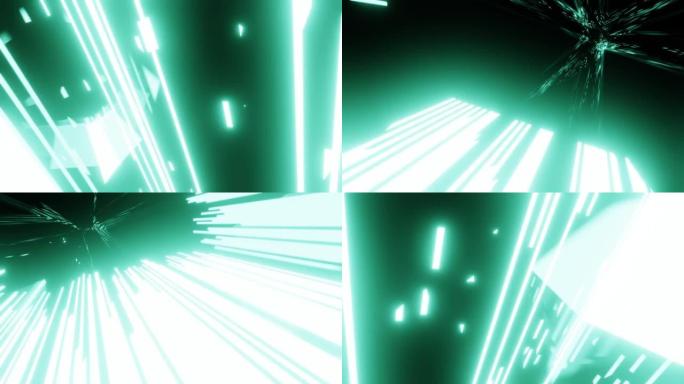 VJ循环疯狂霓虹灯旋转闪烁的灯光3D动画