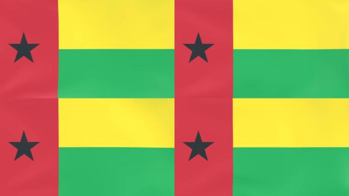 3DCG拍摄的几内亚比绍国旗迎风飘扬的视频