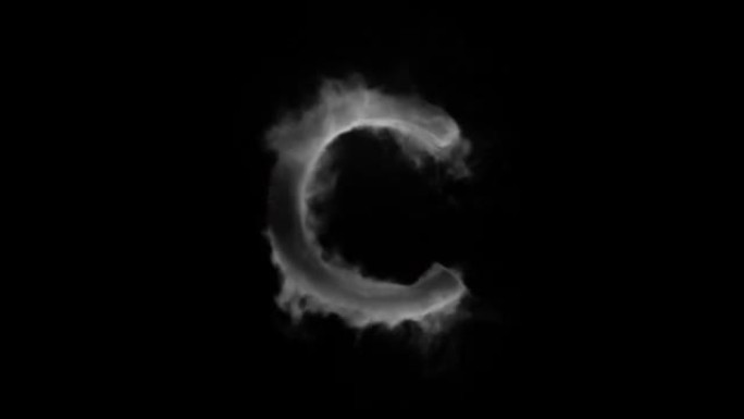 烟雾中的字母C，烟雾中的字母，字母，阿尔法通道