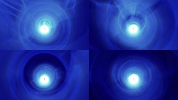 隧道由多色的蓝色移动光带和能量束组成。高质量4k的抽象背景、介绍、视频