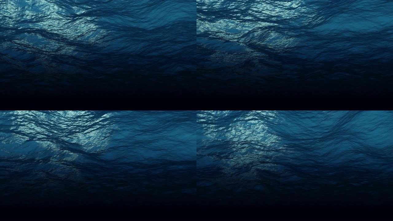 海水水下背景无缝循环4K
