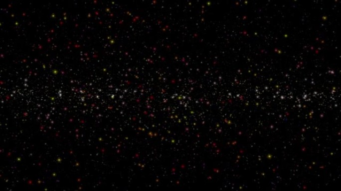 具有夜间背景的多色粒子运动图形