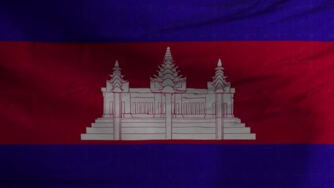 柬埔寨挥舞着国旗的3D动画