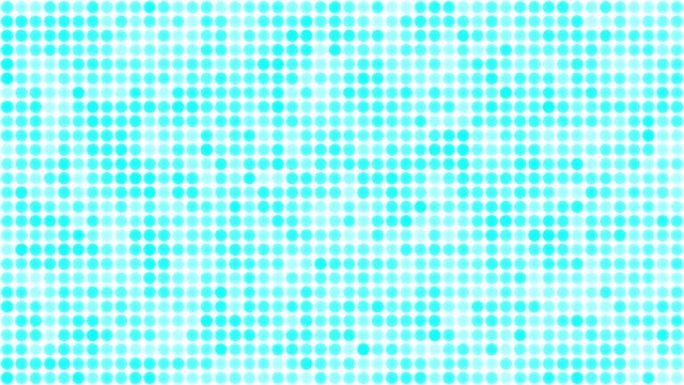 白色背景镜头循环上的青色浮动圆圈。慢速技术马赛克混沌移动无缝动画。高科技几何背景。