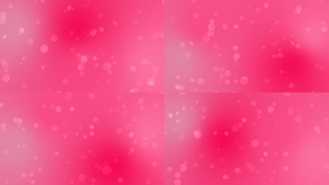 粉红、法式粉红、甜菊花和下唇bokeh渐变背景循环运动。移动泡泡彩色模糊动画背景。具有柔和色彩过渡的