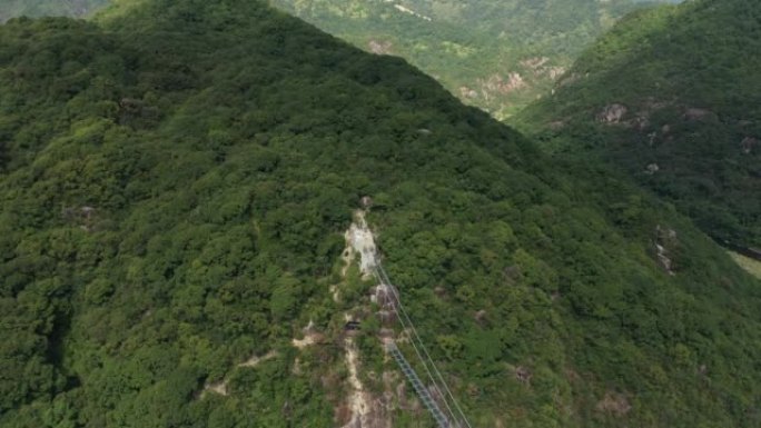 福建杨家河风景区河谷河鸟瞰图