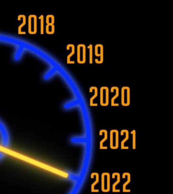 速度计指针向2023移动，垂直