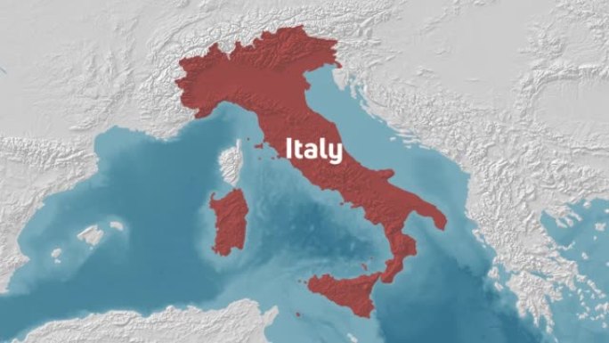 意大利放大带文本和不带文本的世界地图