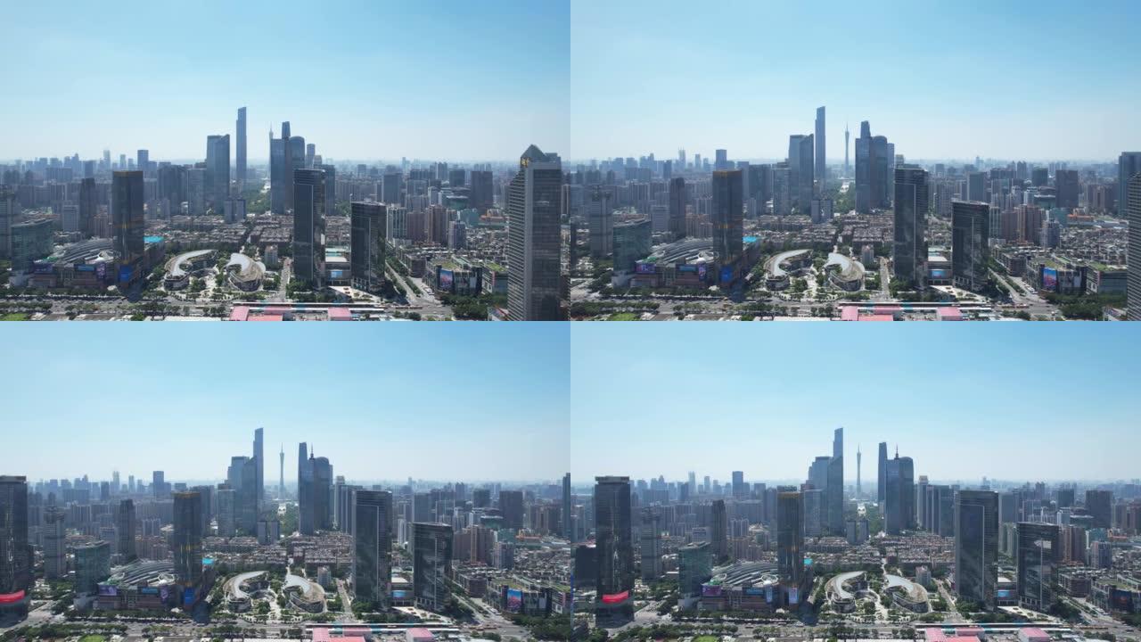 摩天大楼的空中平移视图