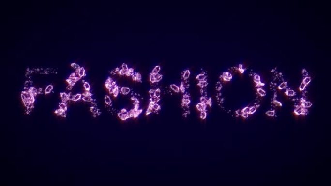 时尚-由闪亮的粉红色钻石制成的文字，孤立的循环视频
