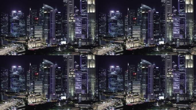 新加坡天际线现代都市繁华城市夜景
