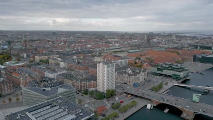 哥本哈根市区的空中拍摄