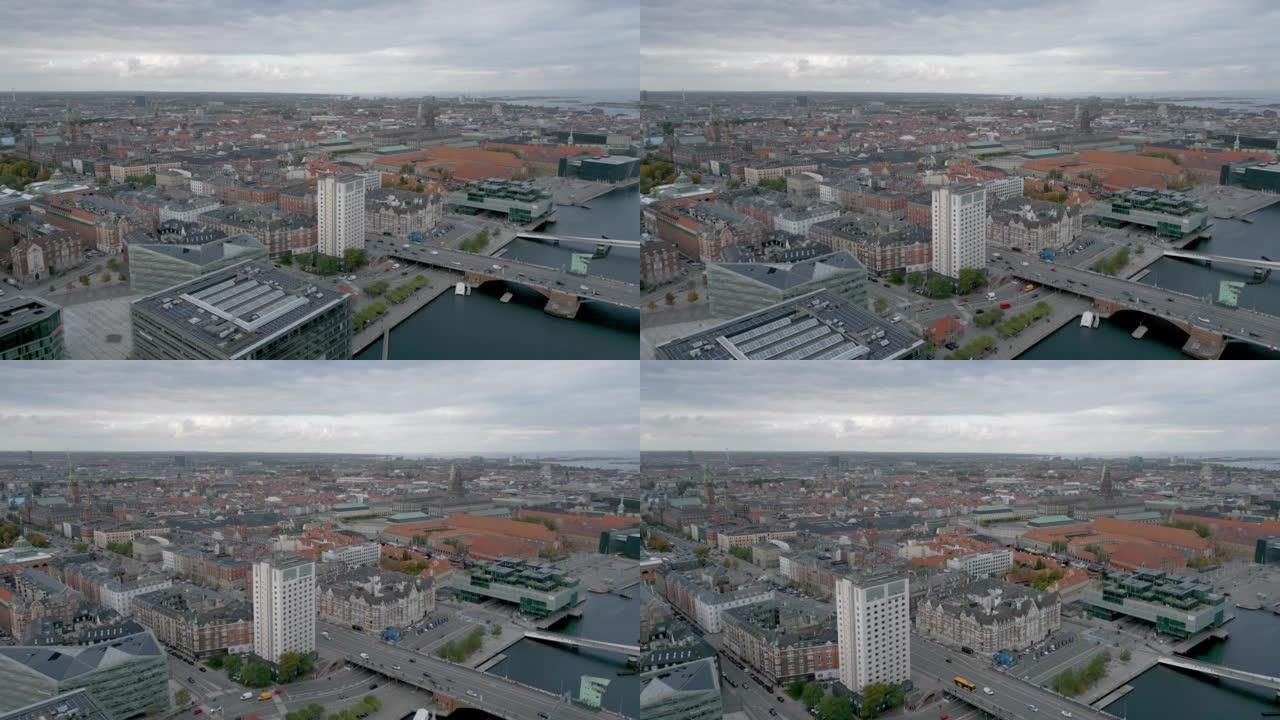哥本哈根市区的空中拍摄