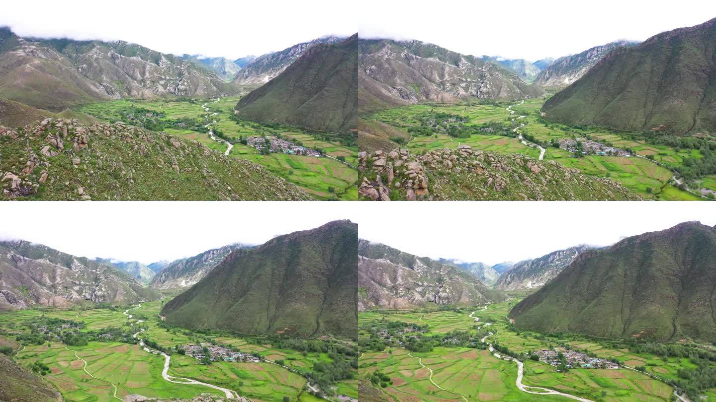 山野 山谷 河谷 高原 西藏乡村西藏农田