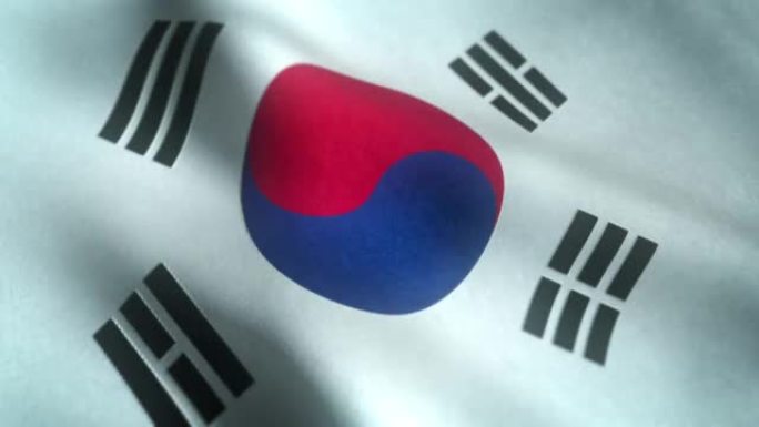 韩国国旗的特写镜头