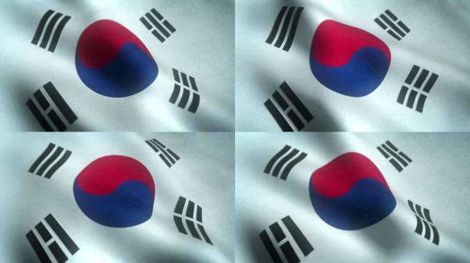 韩国国旗的特写镜头