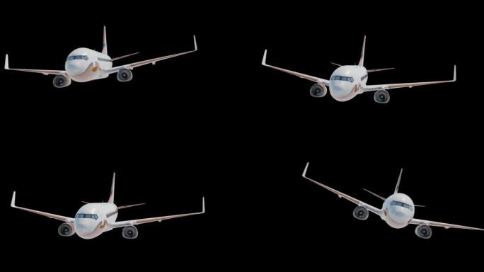 Boing 737前角-透明客机的三维模型