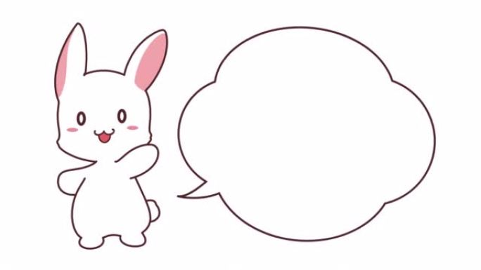 唇形同步兔子和膨胀和收缩的气球的循环动画