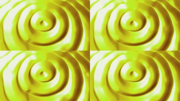 3D动画液体奶油波纹在顶视图循环动画。3D动画。股票视频